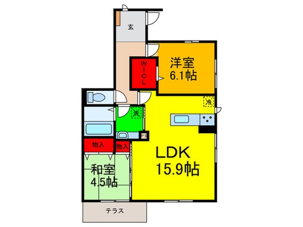 クレ－ル桜木町の物件間取画像